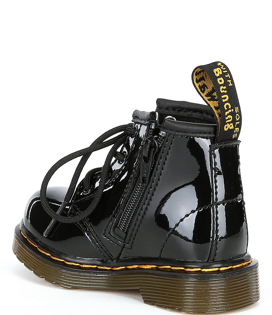 Dr. Martens Girls' Zip-Up Patent Leather Combat Boots (Infant)