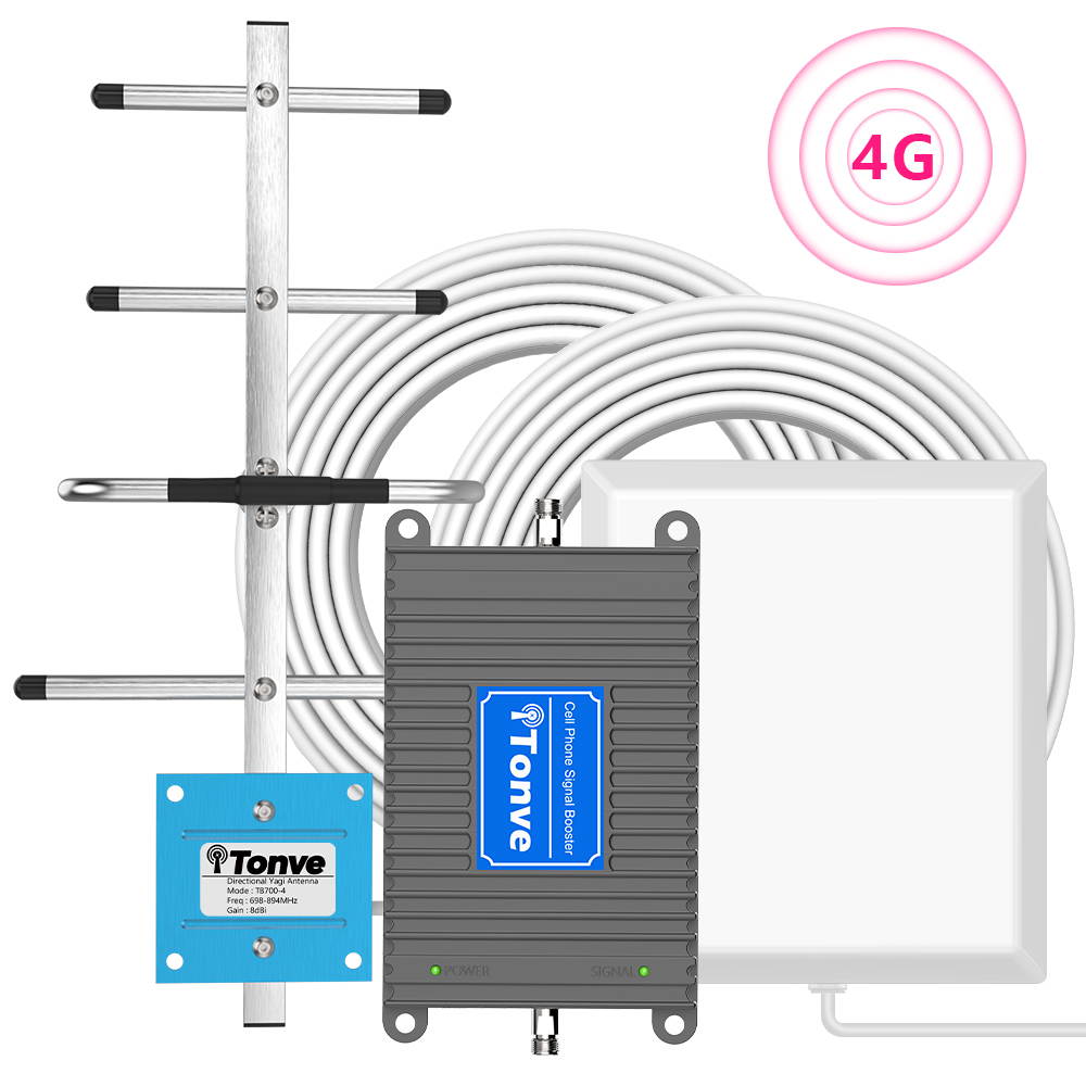 Verizon Cell Phone Signal Booster 4G LTE Band13 700Mhz Cell Signal Booster Verizon Mobile Phone Signal Booster Verizon Cell Phone Signal Amplifier Repeater with Panel/Yagi Antenna Kit for Home