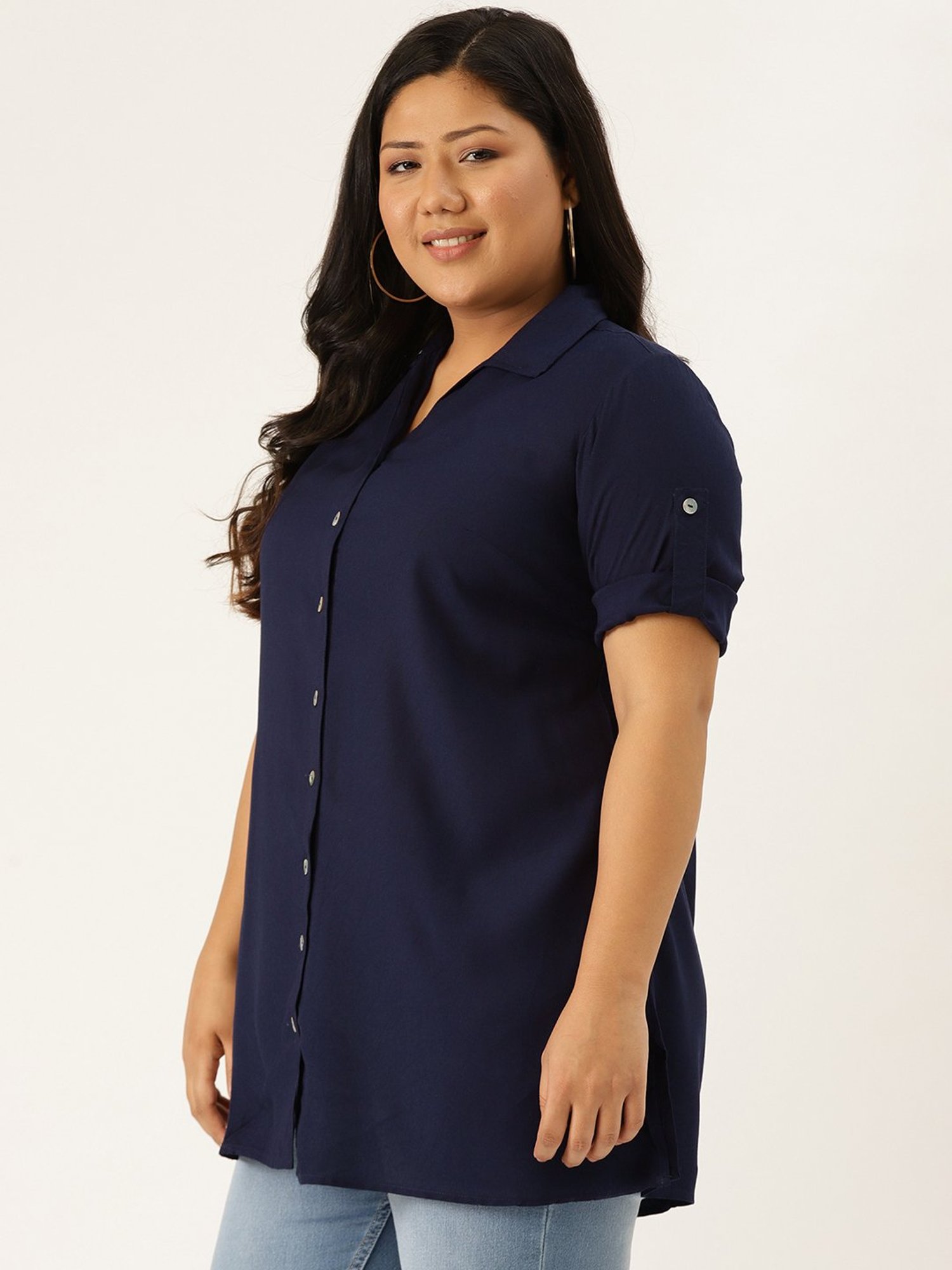theRebelinme Navy Regular Fit Shirt