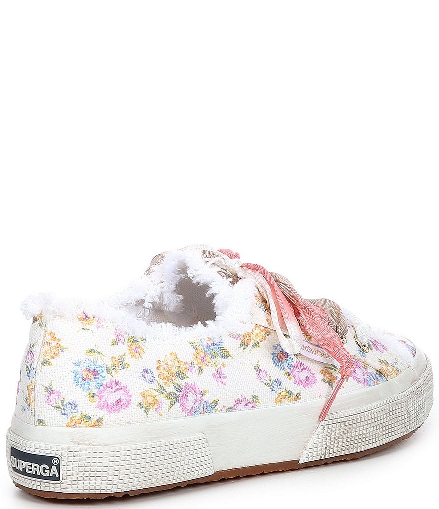 Superga x LoveShackFancy 2750 Flowers Fringed Distressed Sole Sneakers
