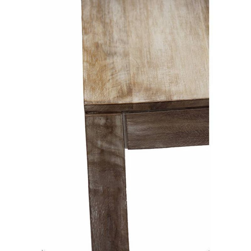 Mango Wood Outdoor and Indoor Bench with Block Leg Support Brown - The Urban Port