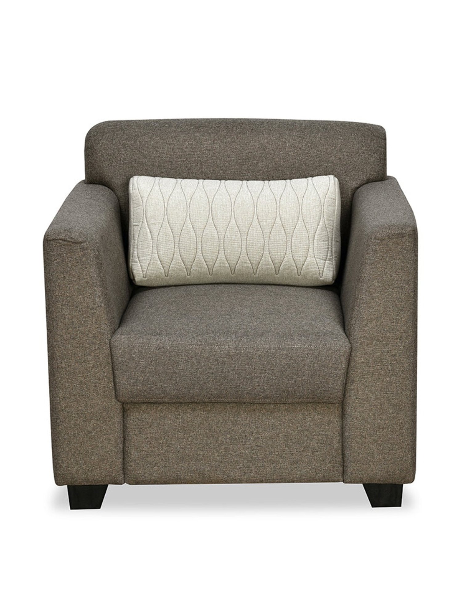 Nilkamal Svelte Dark Brown Fabric - Polyester 1 Seater Recliner Sofa