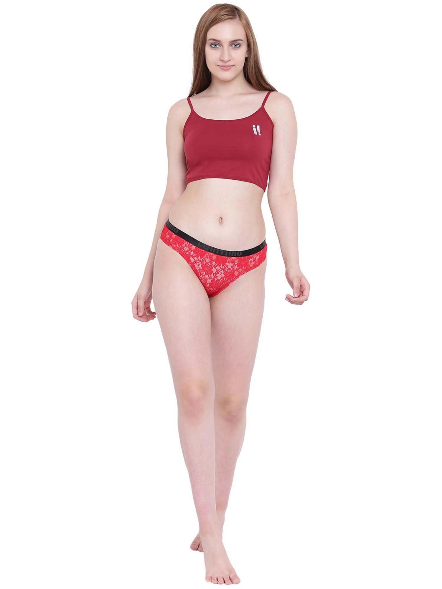La Intimo Red Lace Bikini Panty