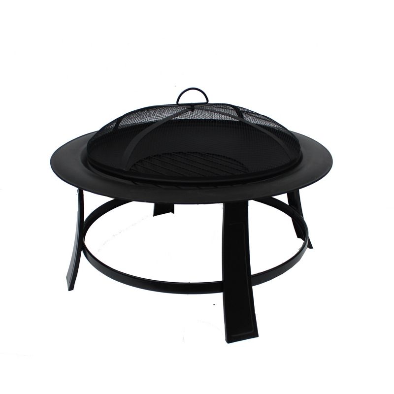 30" Outdoor Wood Burning Fire Pit - Black - Nicole Miller