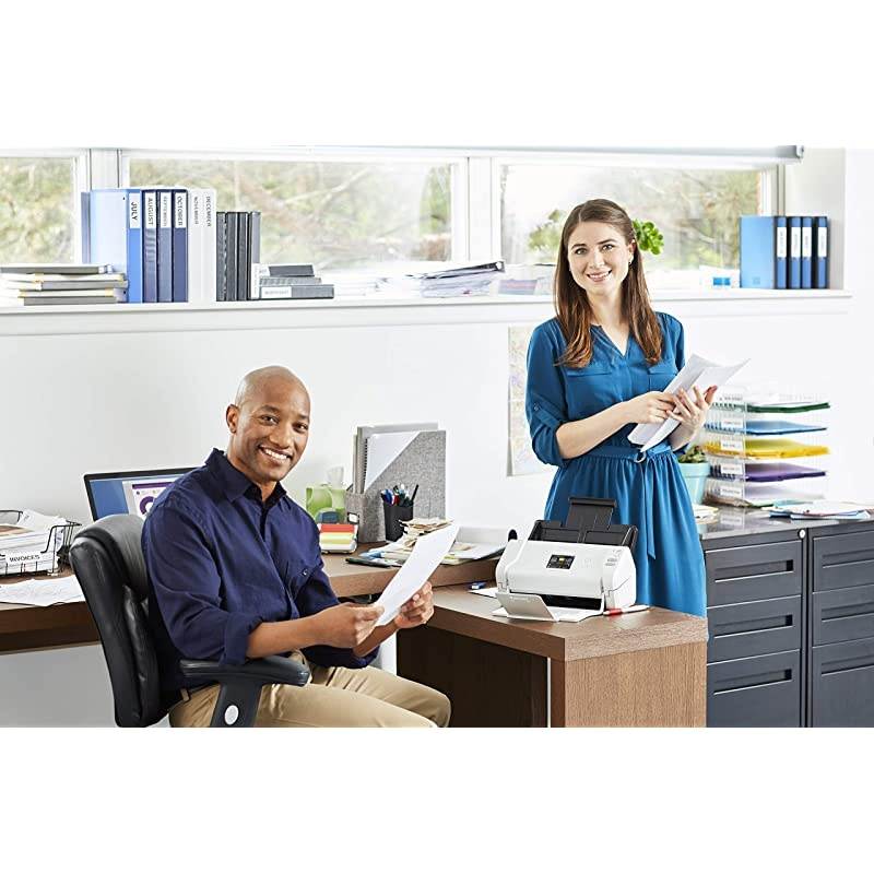 Printer RADS2700W (ADS-2700w) Wireless Space-Saving High-Speed Color Duplex Desktop Document Scanner, White (Renewed)