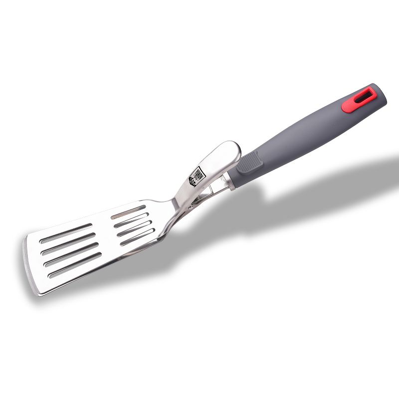 Yukon Glory Premium Stainless Steel Grip Tongs Spatula with Secure Grip Handle, Easily Flips Burgers