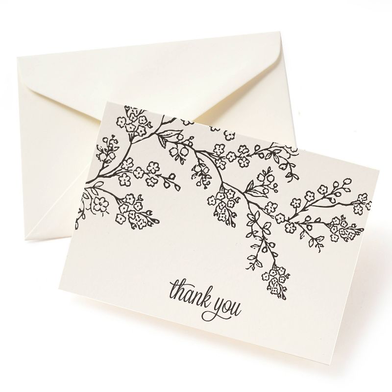 Thank You - 50 Ct FLP Blk Line Floral