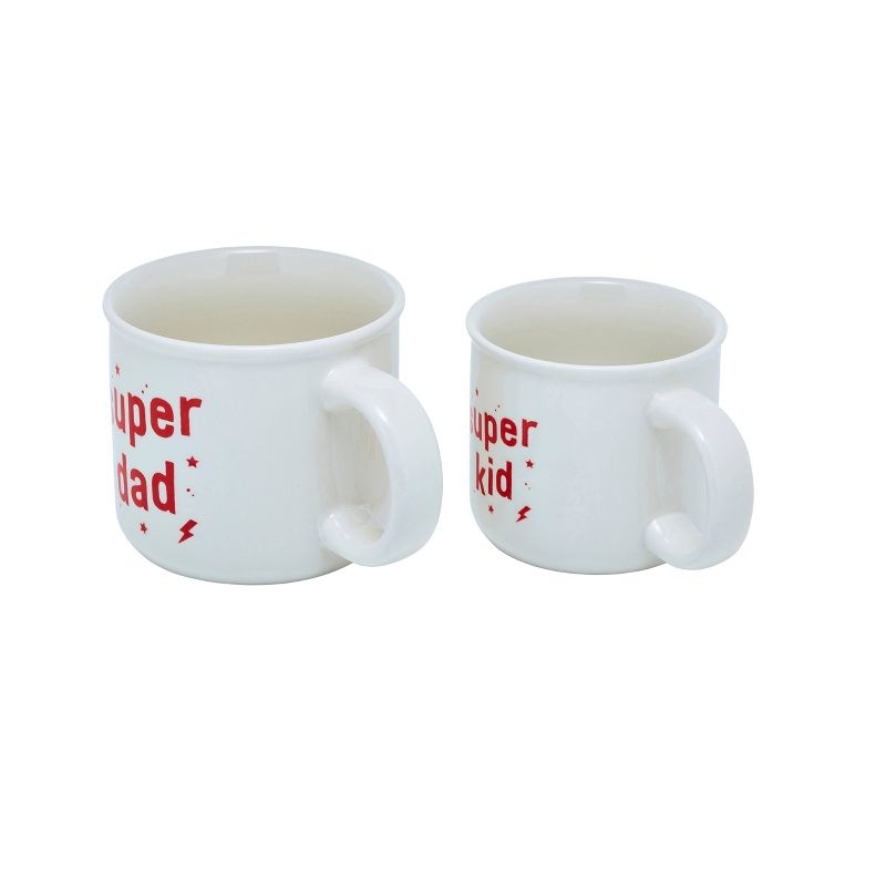 2pc Stoneware Super Dad and Super Kid Mug Set - Parker Lane
