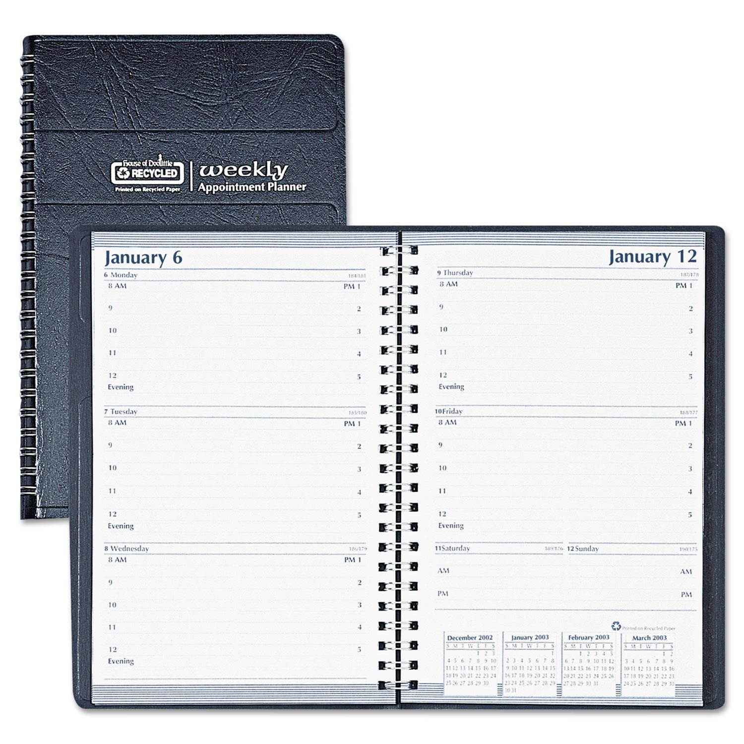 Weekly Appointment Book 30-Minute Appointments 5 x 8 Black 2017