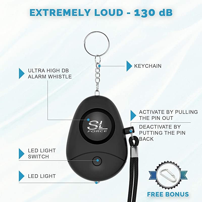 Safe Personal Alarm Siren Song 130dB Safesound Personal Alarms for Women Keychain with LED Light Emergency Self Defense for Kids amp Elderly Multicolor