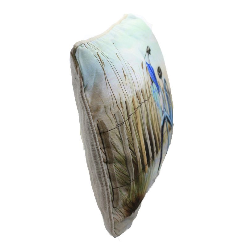 Home Decor 10.0" Beach Cruiser Pillow Bicycle Flip Flops Ocean  -  Decorative Pillow