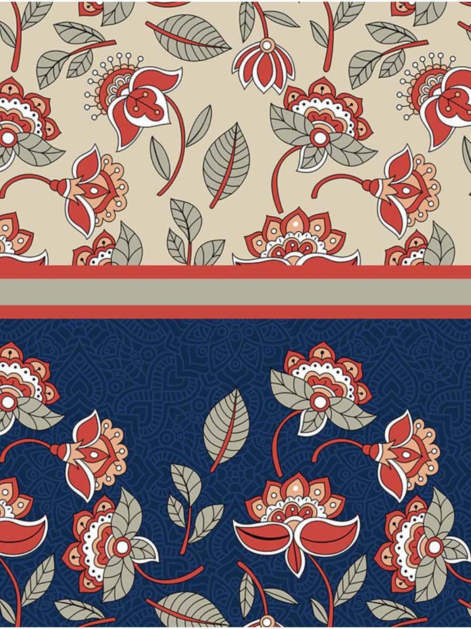 Spaces Blue Cotton 210 TC Atrium Plus Double Bed Quilt Rajais