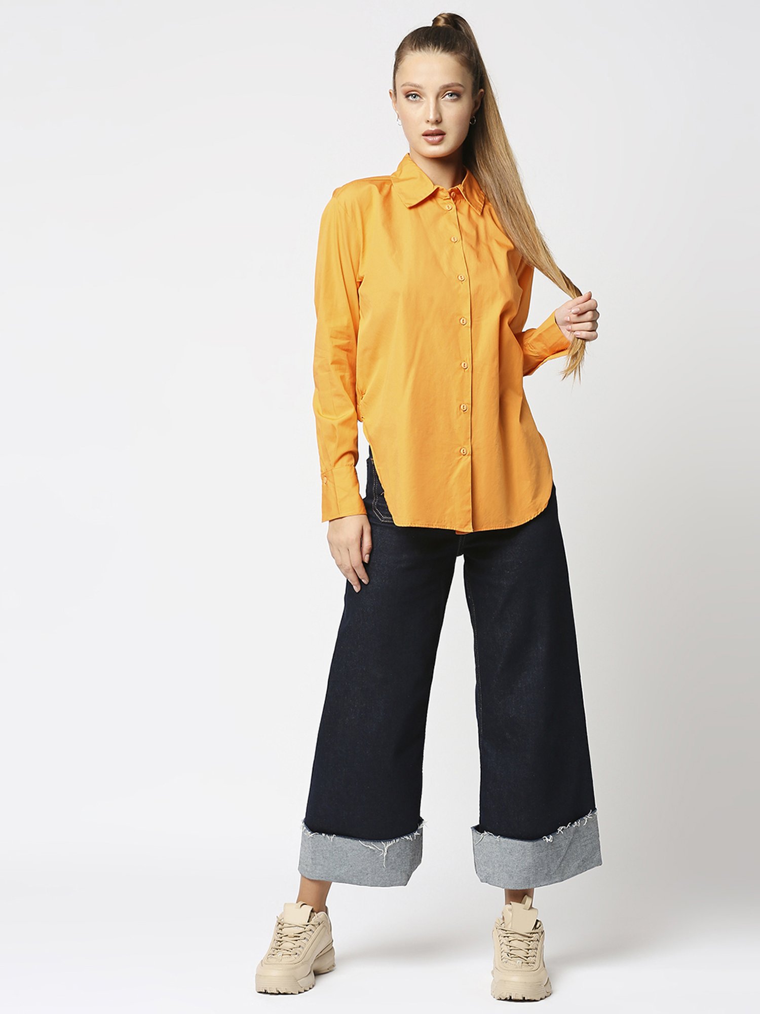 Remanika Orange Pure Cotton Shirt