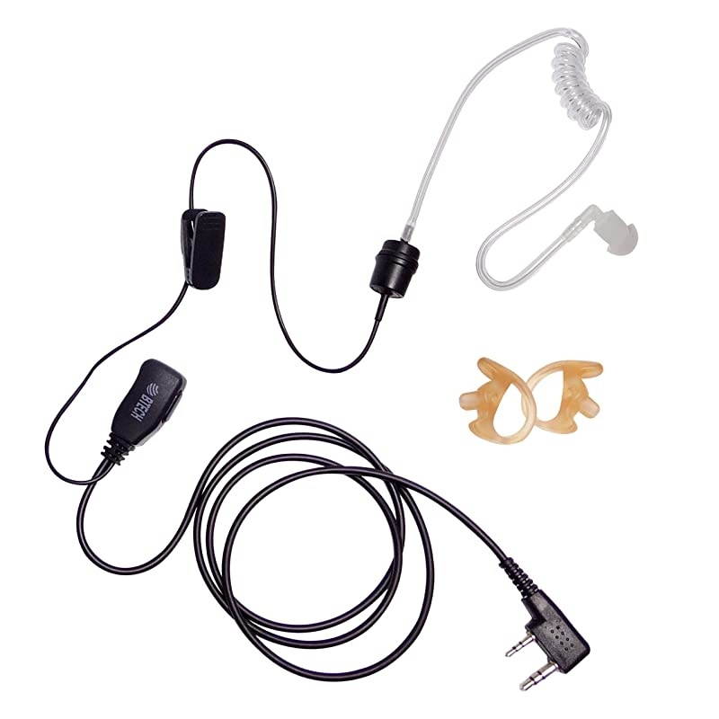 QHM01 3.5mm Listen-ONLY Heavy-Duty Surveillance Earpiece (Includes earmolds and Earbud) with Clear Acoustic Coil Tube for Two-Way Radios, Transceivers, and Radio Speaker Mics Jacks