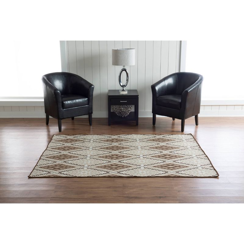 5'x8' Salonika Diamond Rug Off White/Beige - Linon