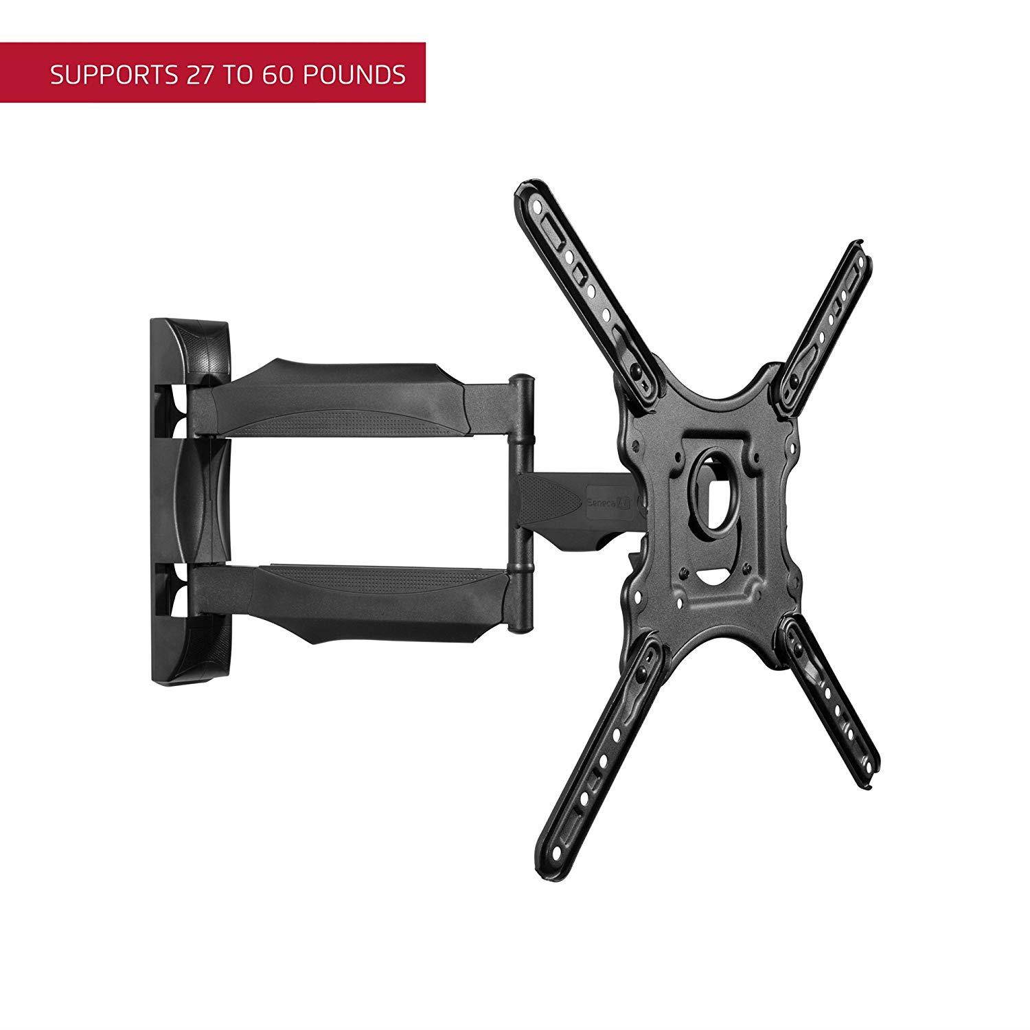 Seneca AV SA21 Full Motion TV Mount for 32"-47" Flat Screen Displays - 20" Extension, 135 deg Swivel, 13 deg Tilt - VESA Compliant