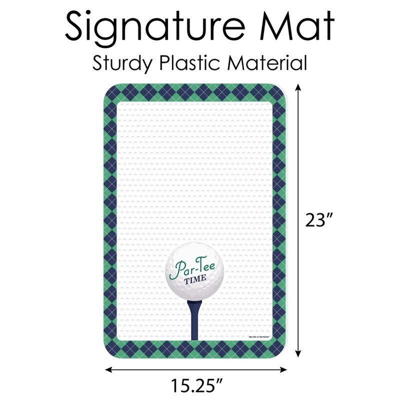 Big Dot of Happiness Par-Tee Time - Golf - Guest Book Sign - Birthday or Retirement Party Guestbook Alternative - Signature Mat
