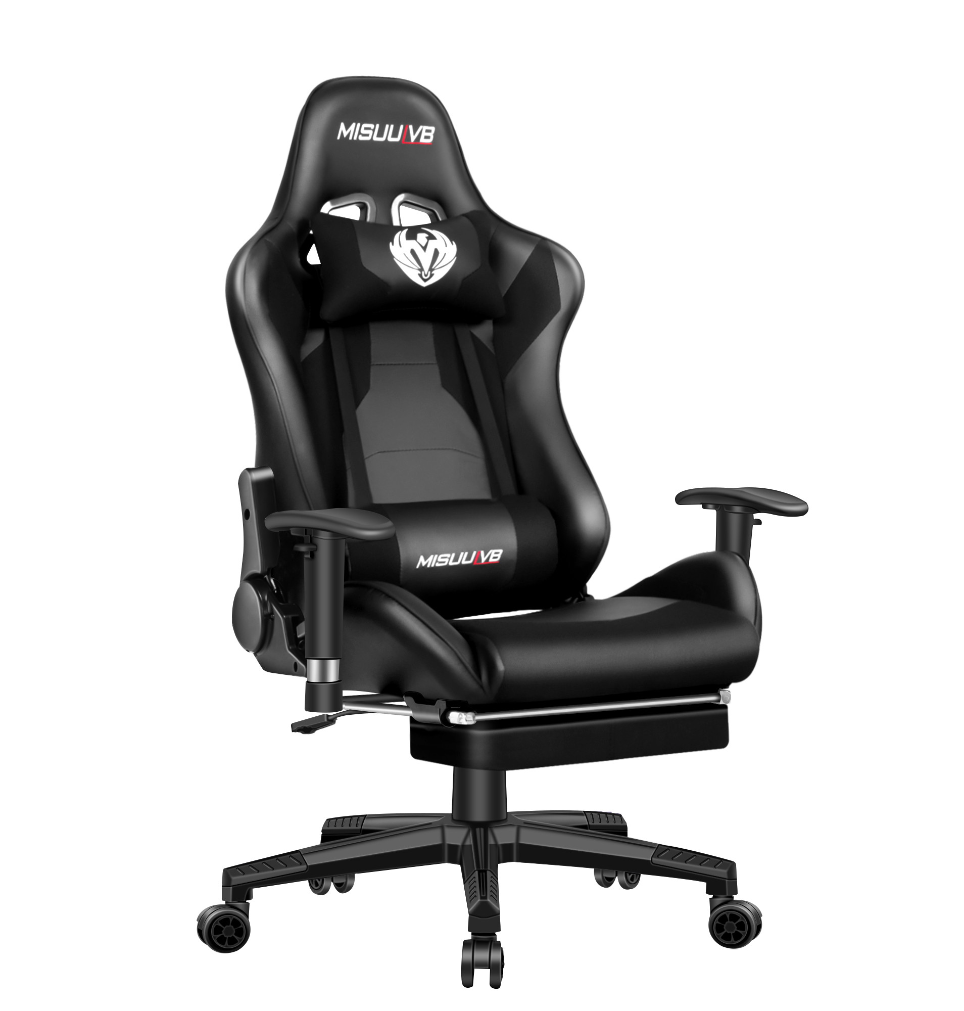 Gaming Chair, Racing Style Computer Desk Chair Padded Armrests Ergonomic Lumbar Support Adjustable Height