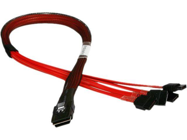 iStarUSA K-SF87XSA-50 1.64 ft. miniSAS SFF-8087 to 4x SATA Forward Breakout 50 cm Cable