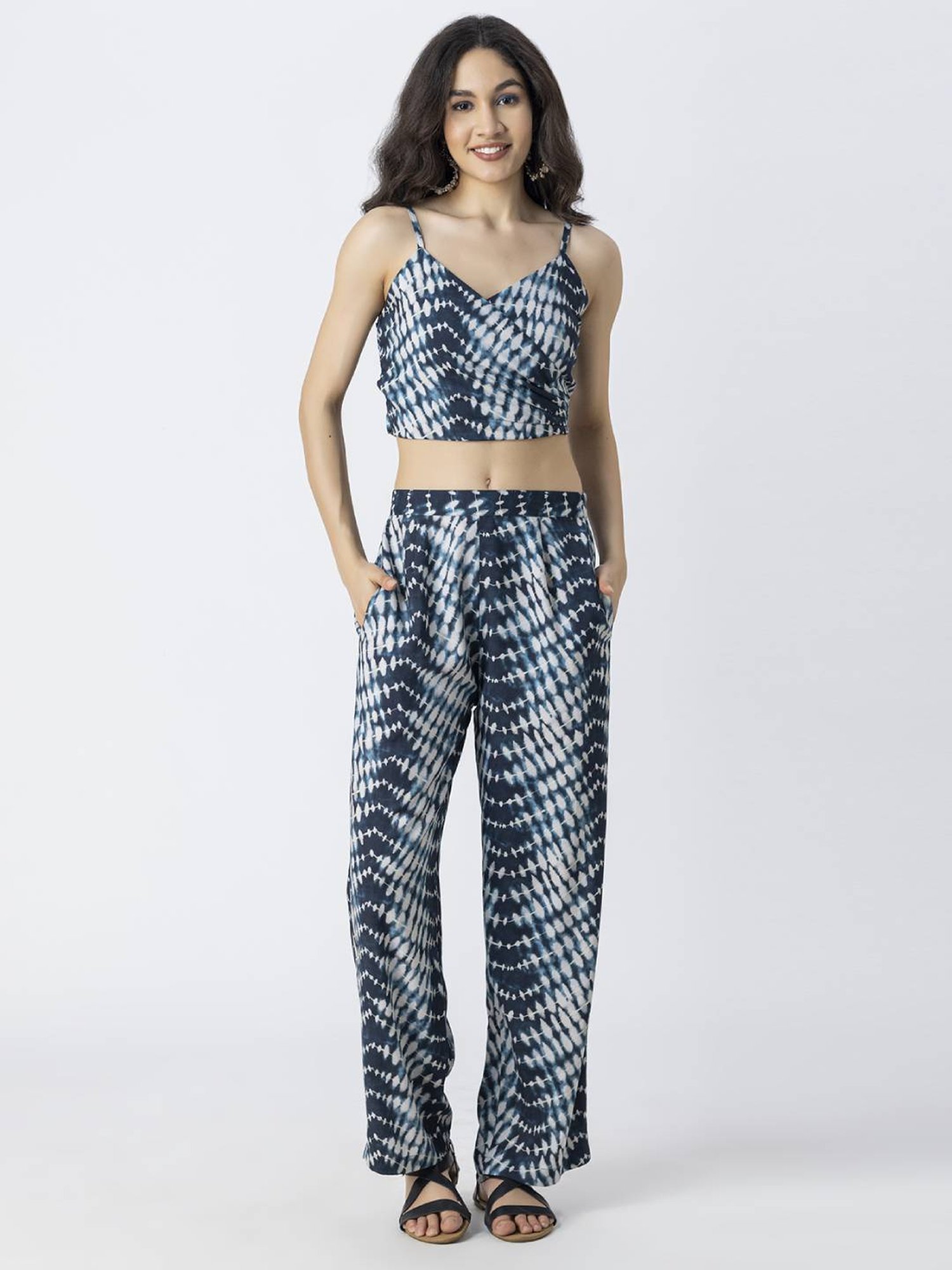 Moomaya Blue & White Printed Co-Ord Set