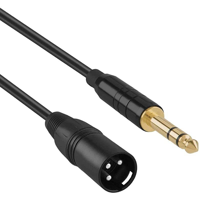 6 Feet TRS 6.35mm (1/4 Inch) Male to XLR Male Cable, Black