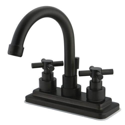 Two Handle 4 Centerset Lavatory Faucet with Brass Pop-up