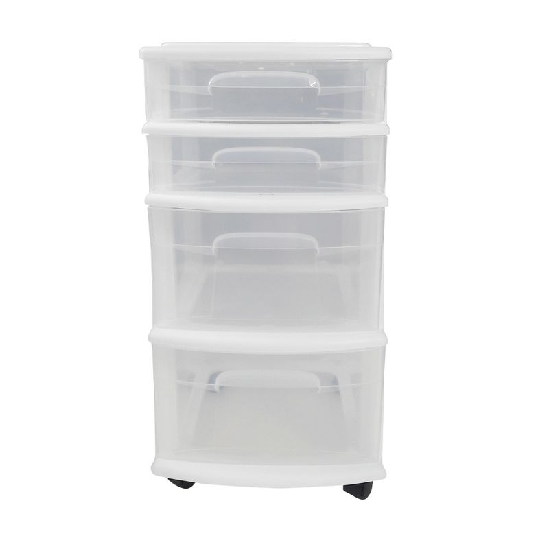 Homz 4-Drawer Medium Rolling Storage Cart - White