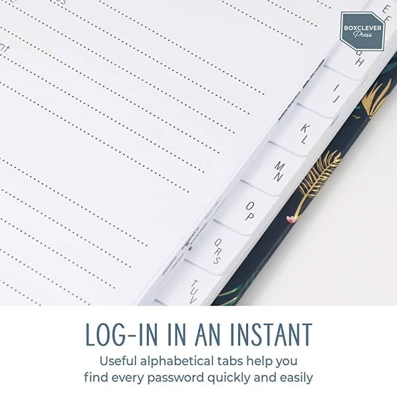 Password Book with Alphabetical tabs. Never Forget a Password Again! Password Keeper for All Internet Login Details. Password Journal for Home or Office - 6 x 4.5''