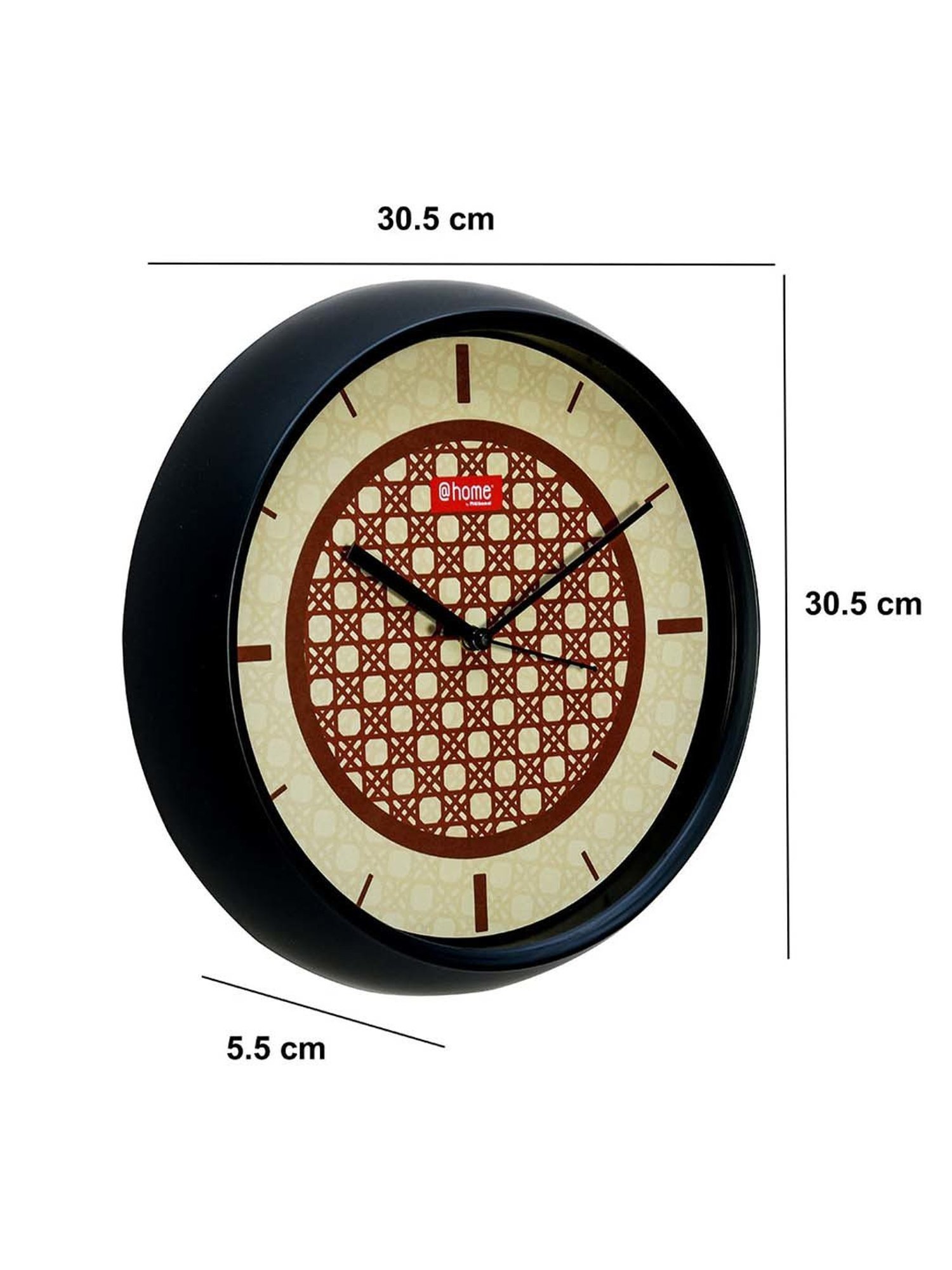 @home Nilkamal Brown & Beige Plastic Maze Analog Wall Clock