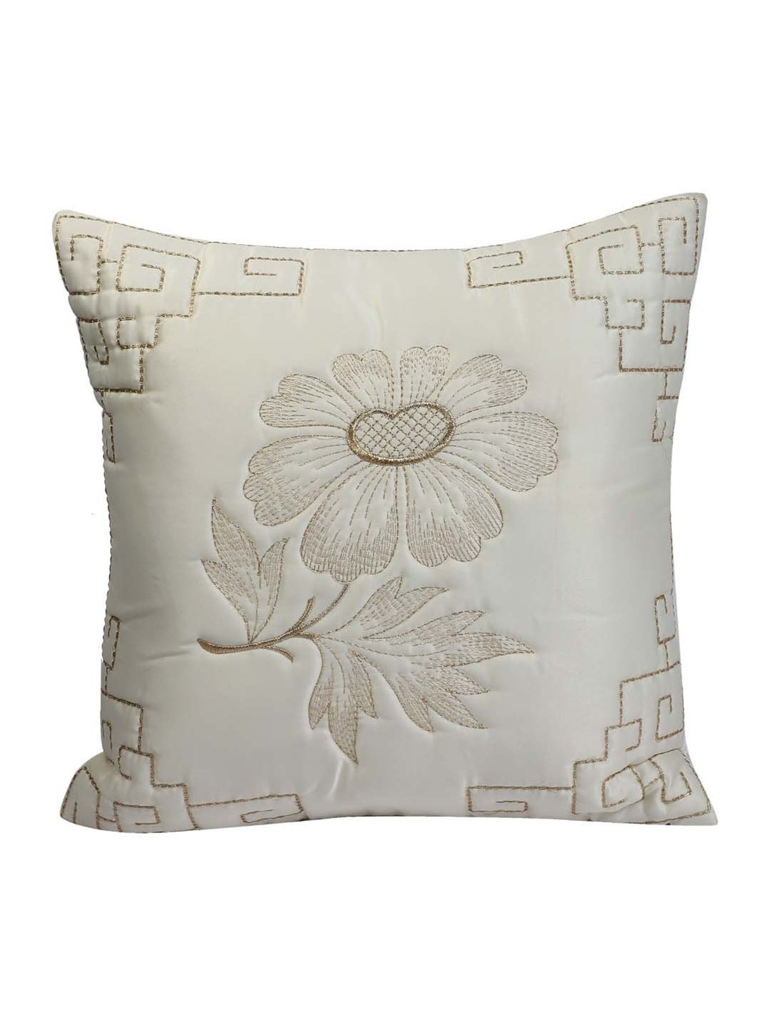 MFD HOME Furnishing White Satin Cushion Cover - Set of 2
