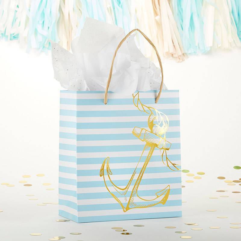 6ct Nautical Anchor Striped Bag