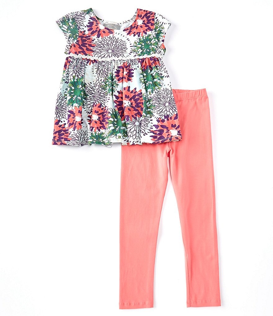 Ally B Big Girls 7-16 Flutter-Sleeve Dotted Top & Shorts Set