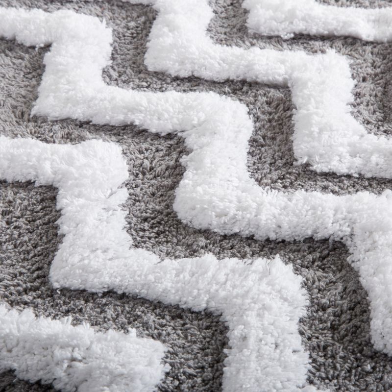 7pc Chevron Bath Towels and Mat Set Silver - Yorkshire Home