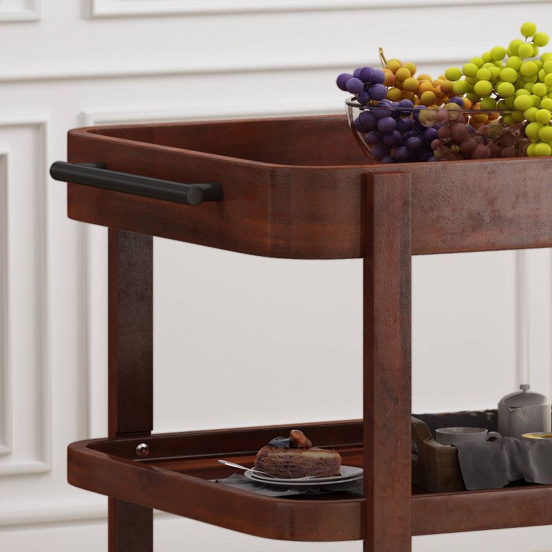 Flash Furniture Castleberry Rustic Wood Grain and Iron Kitchen Serving and Bar Cart