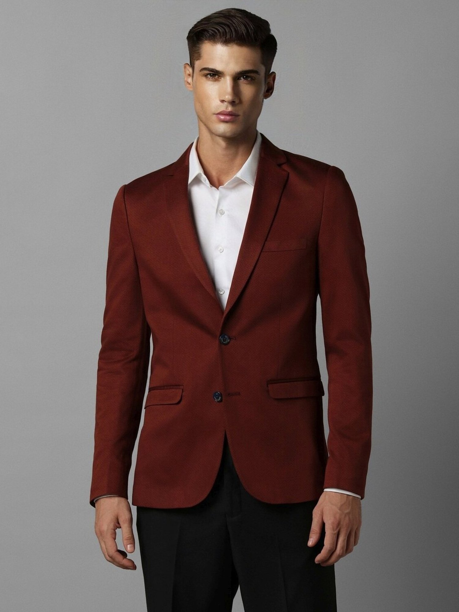 Louis Philippe Sport Maroon Slim Fit Blazer