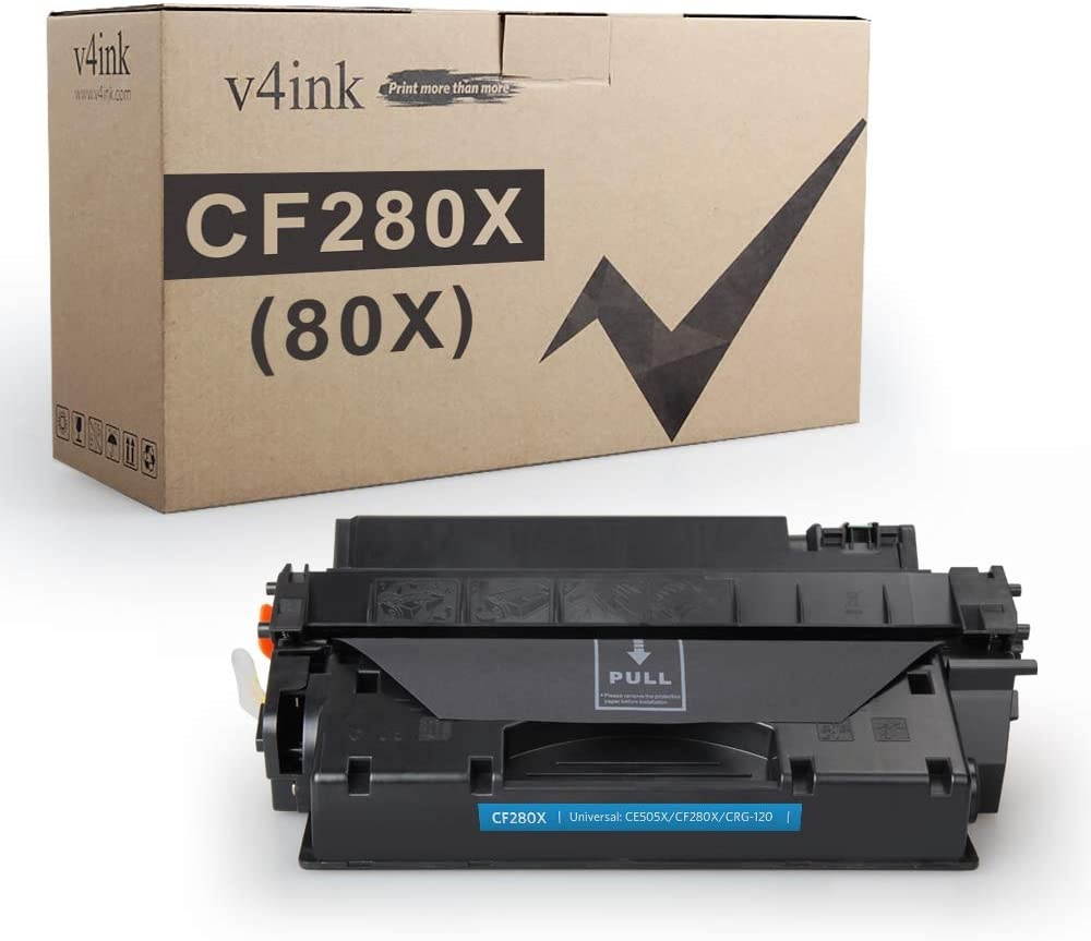V4INK Compatible Toner Cartridge Replacement for HP 80X CF280X 80A CF280A Toner Black Ink High Yield for HP LaserJet Pro 400 M401 M401a M401d M401dn M401dne M401dw M401n MFP M425dn M425dw Printer