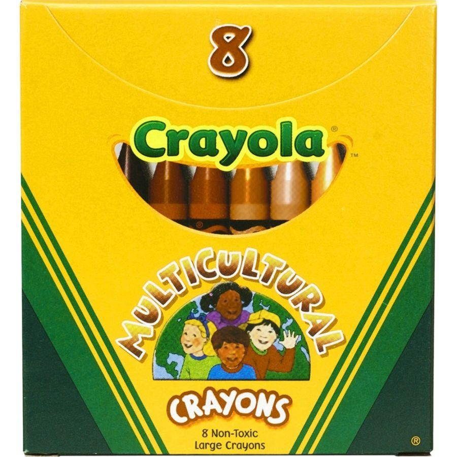 Crayola Large Multicultural Crayon  Assorted Ink - 8 / Box