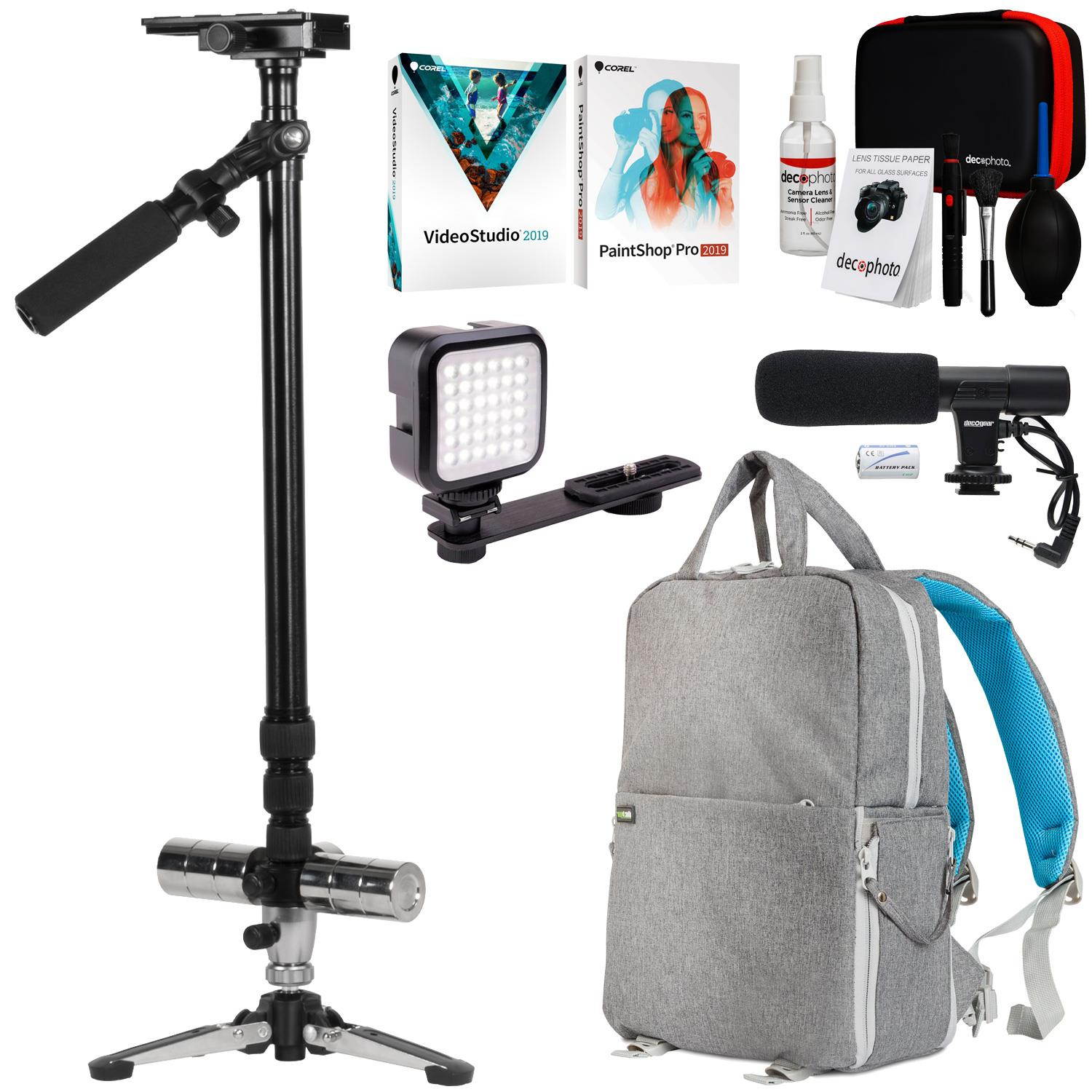 Vivitar Professional 59" Photo/Video Stabilizer with Tripod Base and Deco Gear Bundle