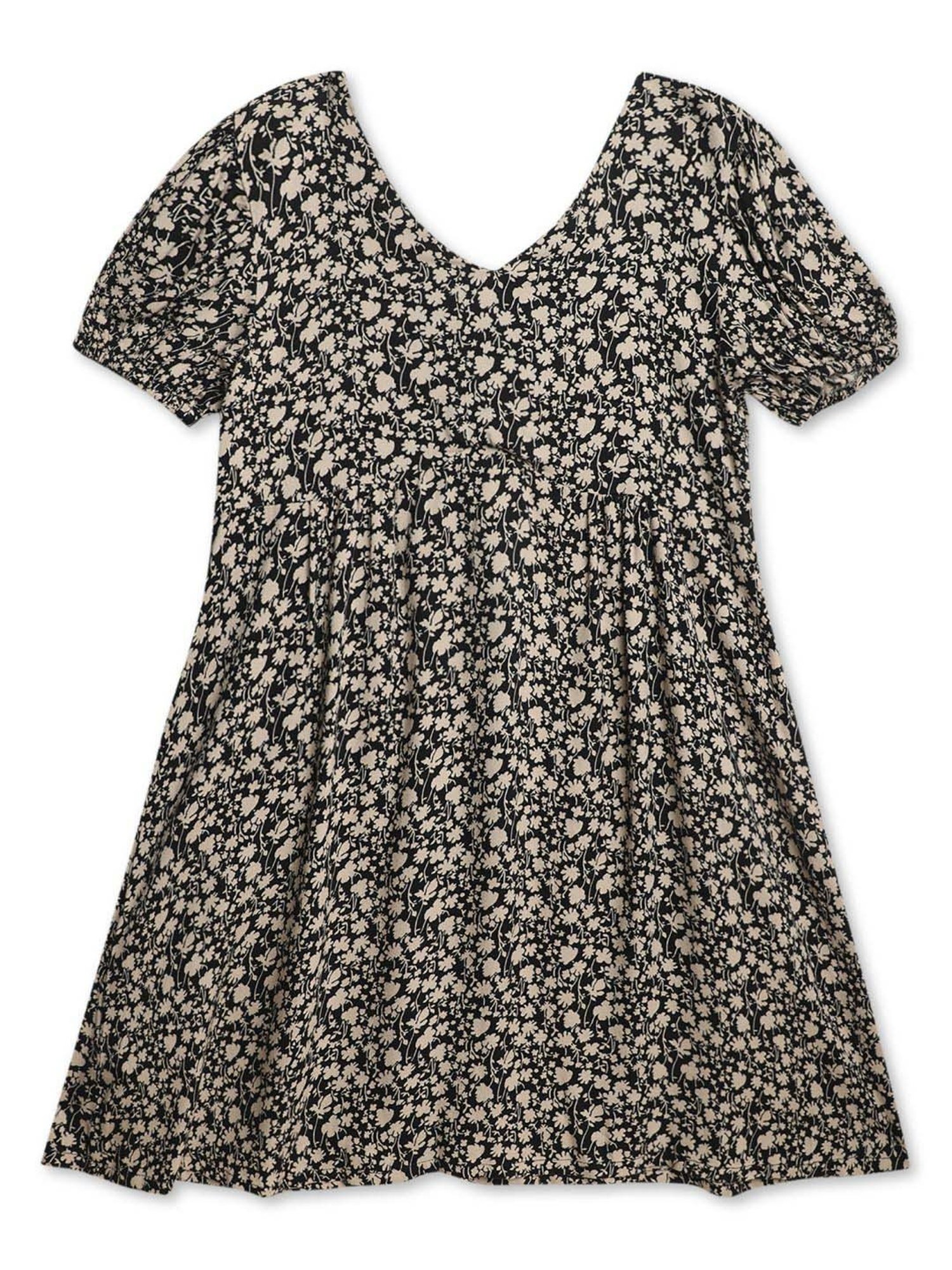 Cantabil Kids Black Floral Print Dress