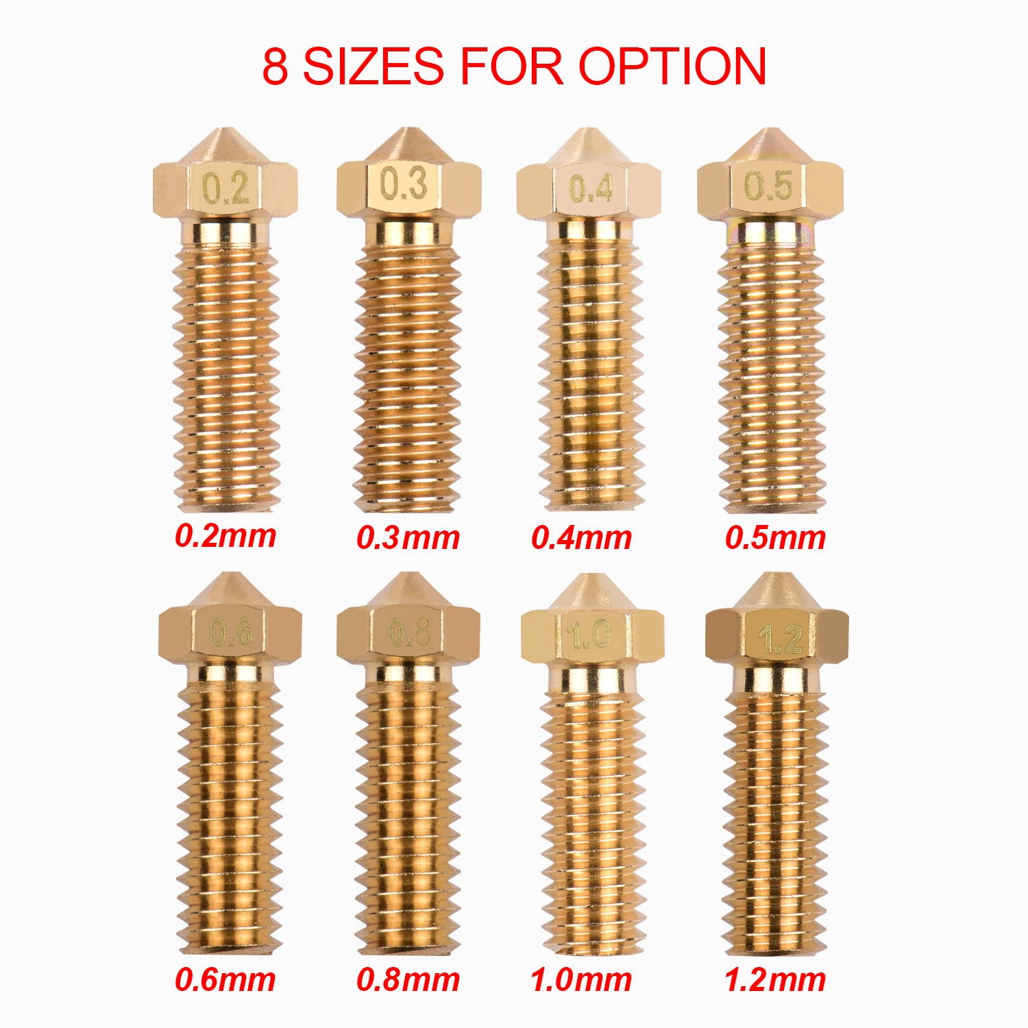 Aibecy 3pcs 3D Printer Extruder Brass Volcano Nozzle M6 Thread Printer Head 0.2mm Output for Sidewinder X1 TEVO Little Monster 1.75mm Filament