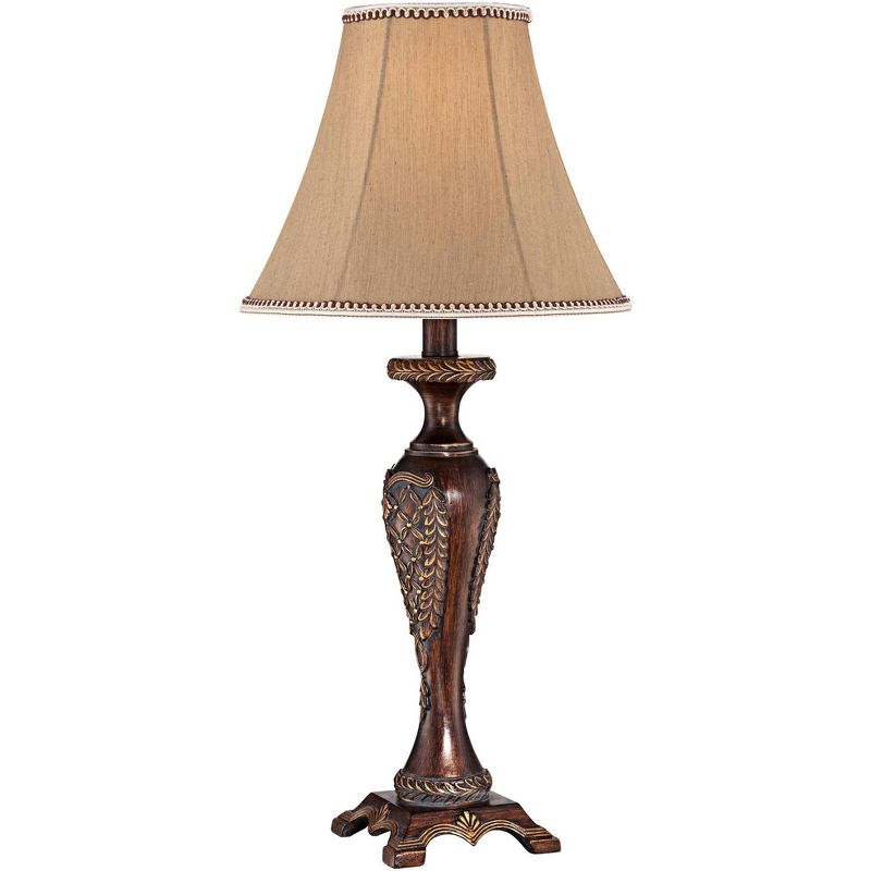 Regency Hill Hanna Bronze Candlestick Table Lamp with Table Top Dimmer