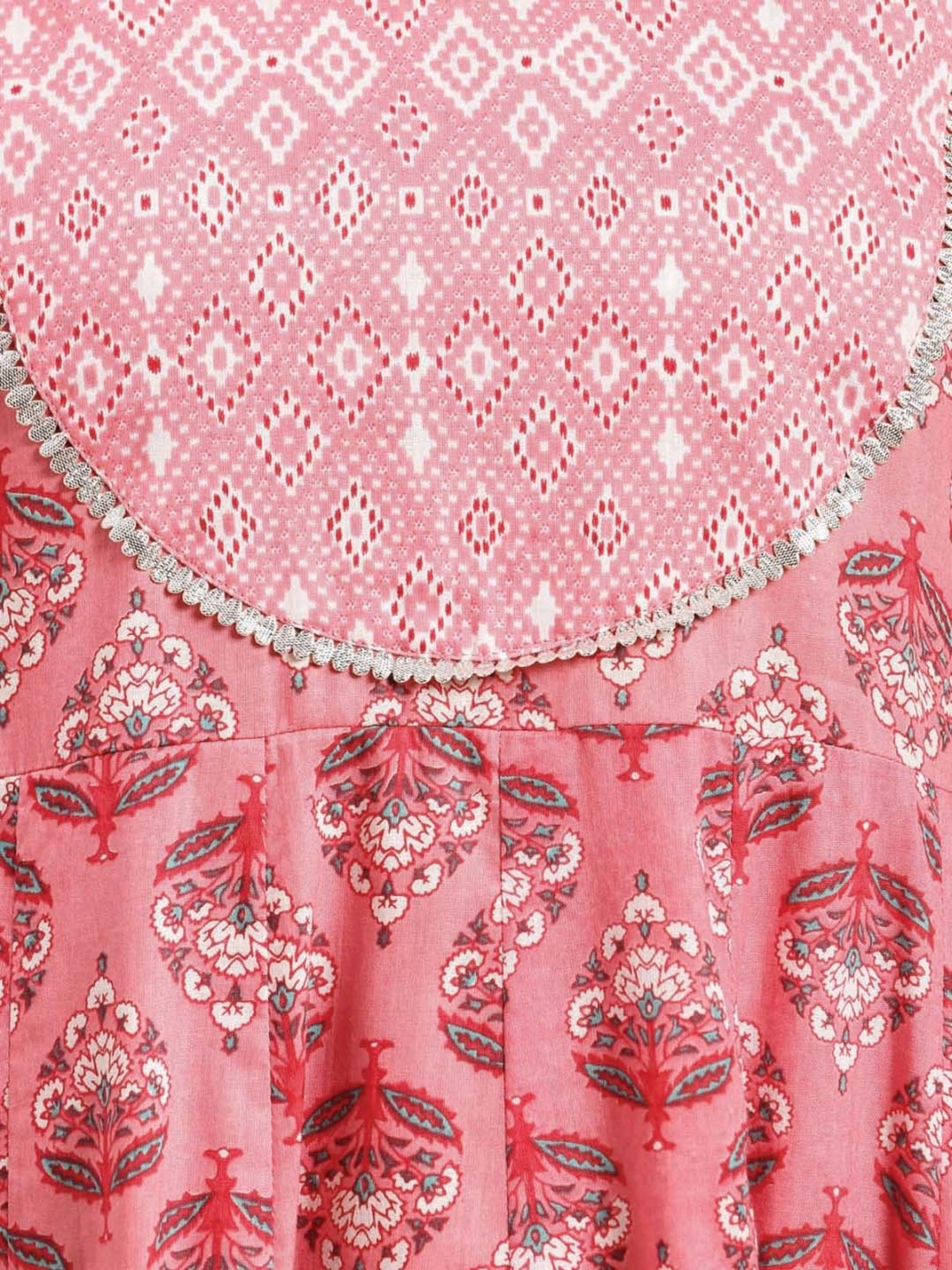 Rangita Pink & White Cotton Printed Kurta Leggings Set