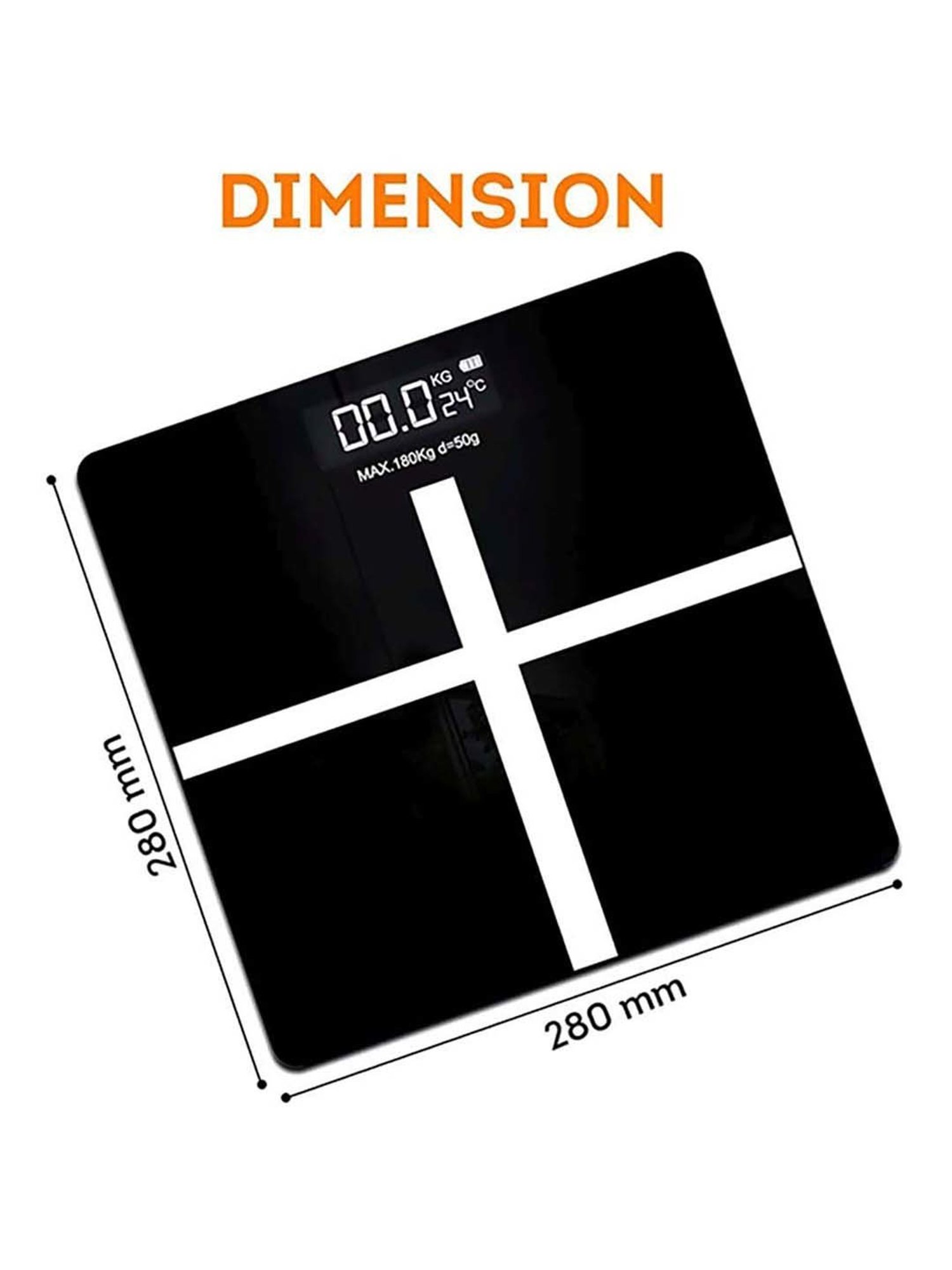 beatXP Black Plus Weight Machine with LCD Display (Black)