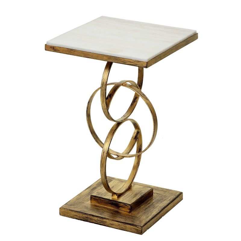 Rigby Accent Table White/Antique Gold - Carolina Chair & Table