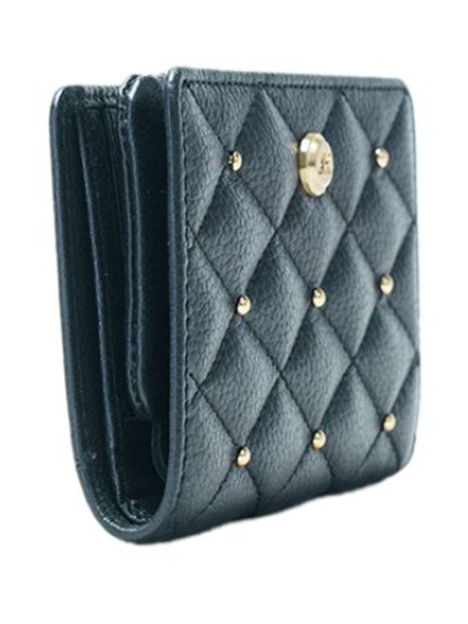 RI2K London Black Leather Quilted Bi-Fold Wallet
