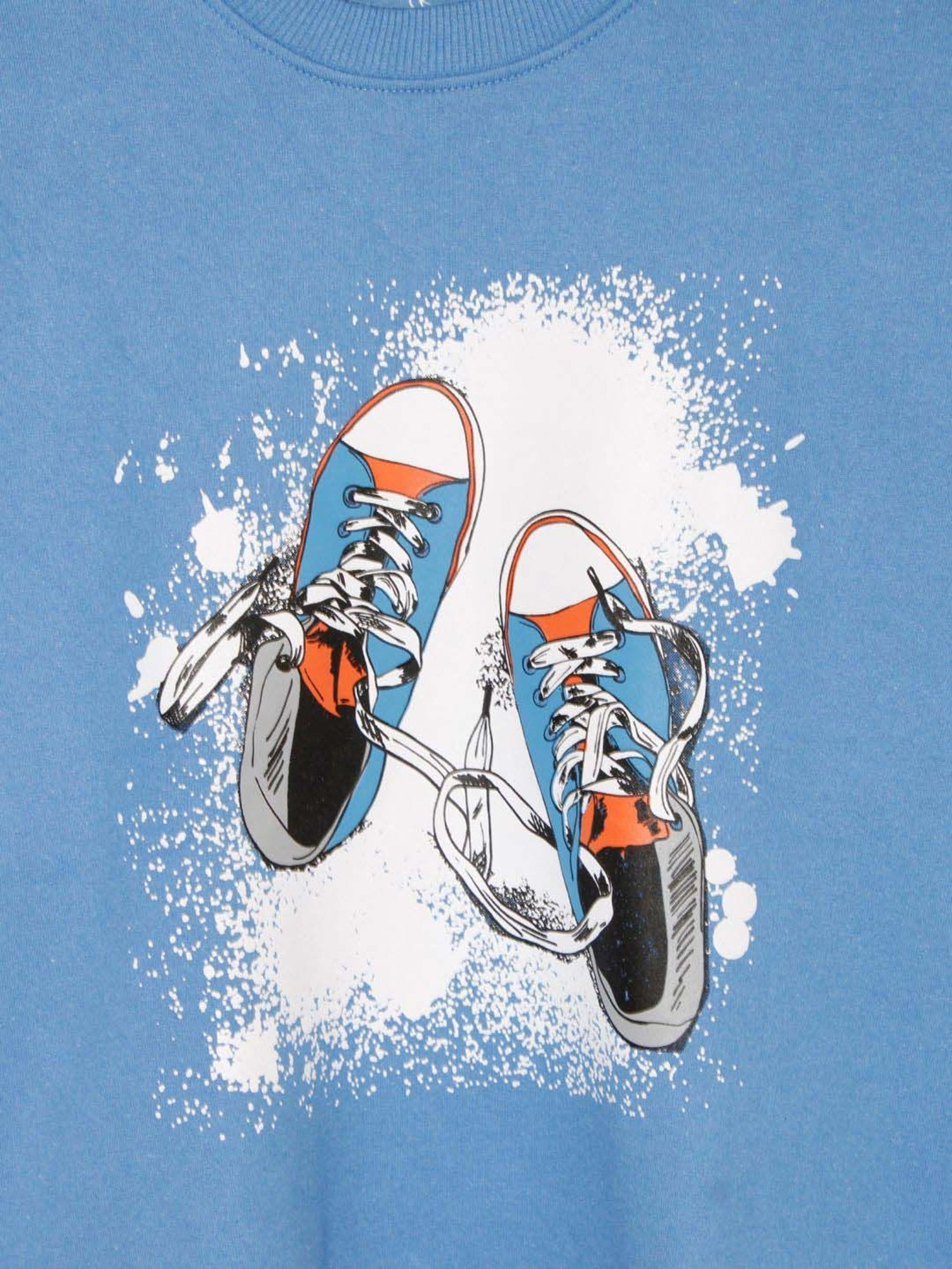 Kiddopanti Kids Blue Printed Full Sleeves Sweatshirt Set