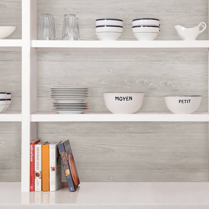 NuWallpaper Wood Plank Peel & Stick Wallpaper Gray