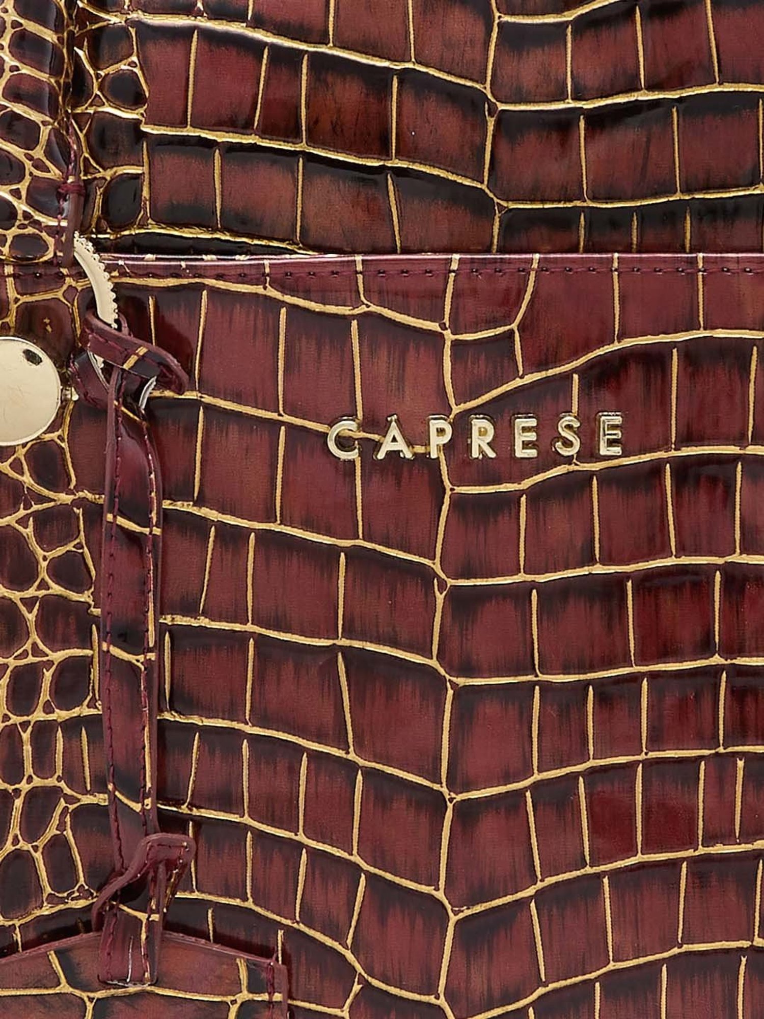 Caprese MIRANDA Burgundy Faux Leather Large Laptop Messenger Bag