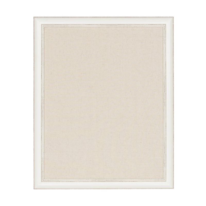 23" x 29" Macon Framed Linen Fabric Pinboard White - Kate and Laurel