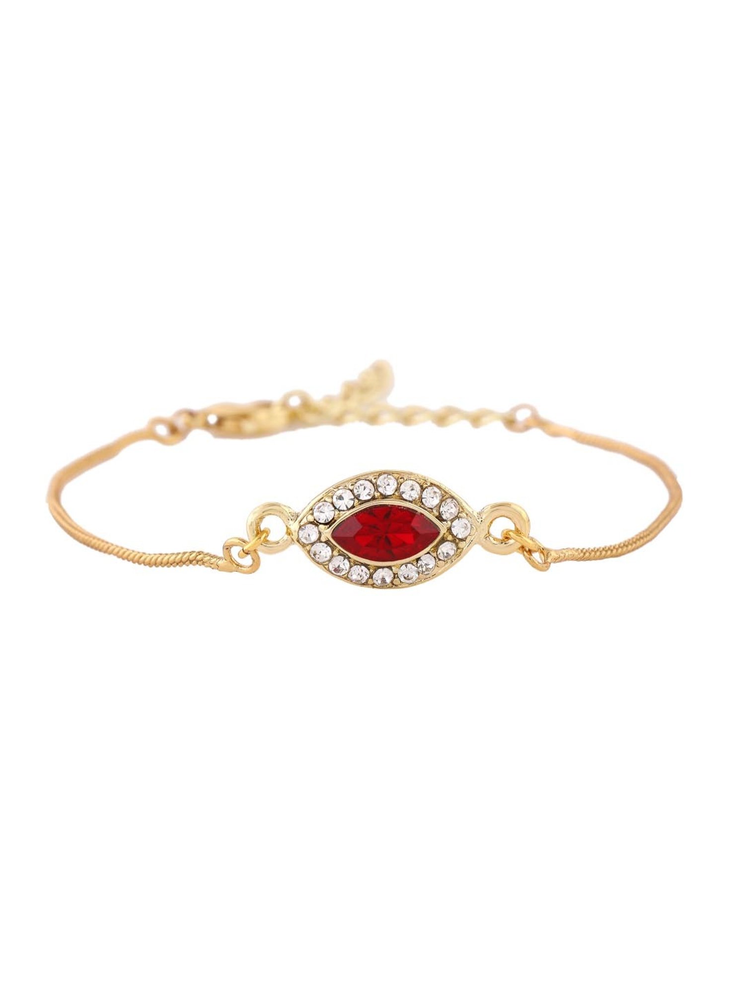 Estele Gold-Plated Bracelet with Crystals & Divine Red for Women